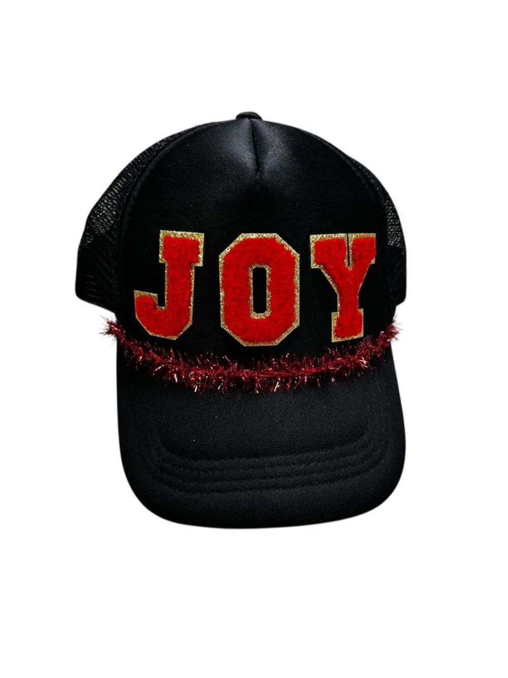 JOY Trucker Hat SnapBack Christmas Party Red Black